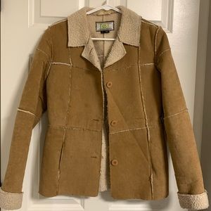 Vintage Y2K l.e.i Faux Fur‎ and Suede Leather Penny Lane Quilted Coat Sz Medium